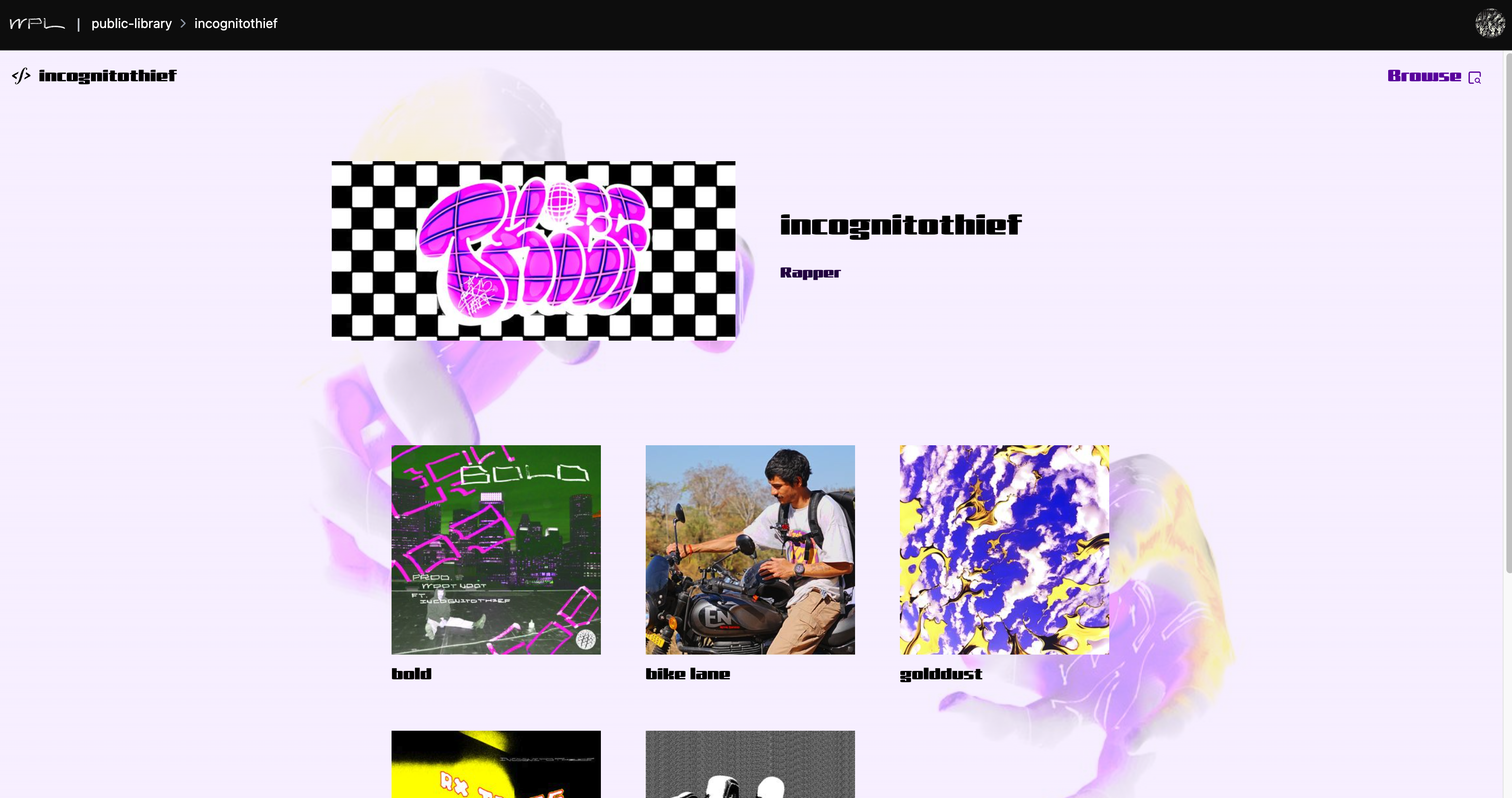 Example artist library